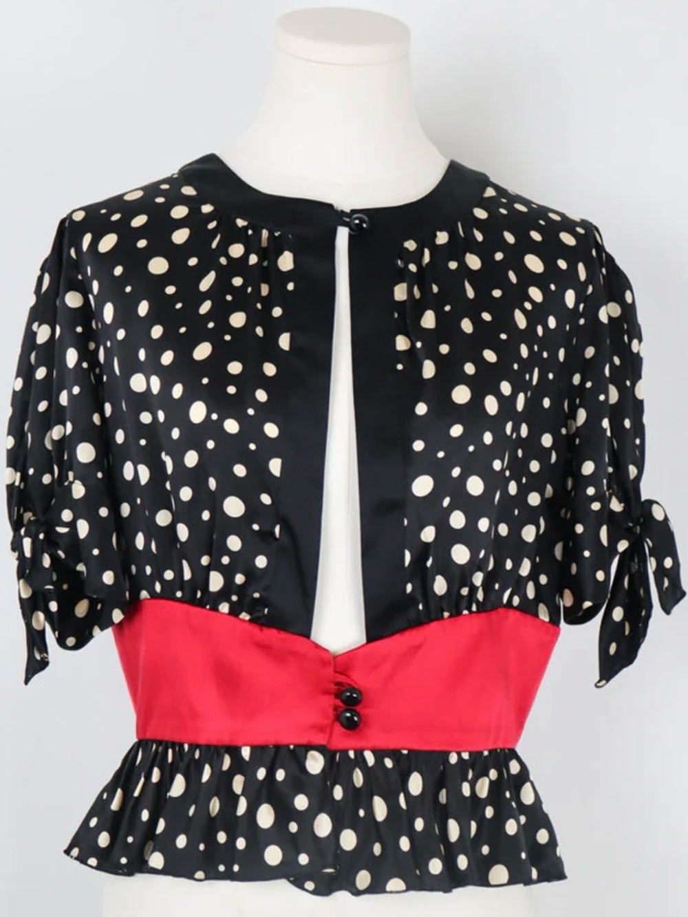 DOLCE & GABBANA 100% SILK POLKA DOT TOP – M/L